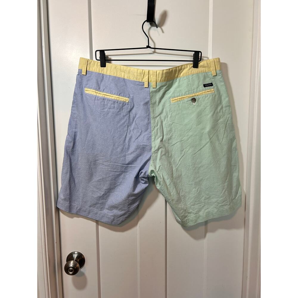 Chaps Men's Colorblock Oxford Panel Cotton Khaki Chino Shorts Multicolor Size 38 - Picture 6 of 11